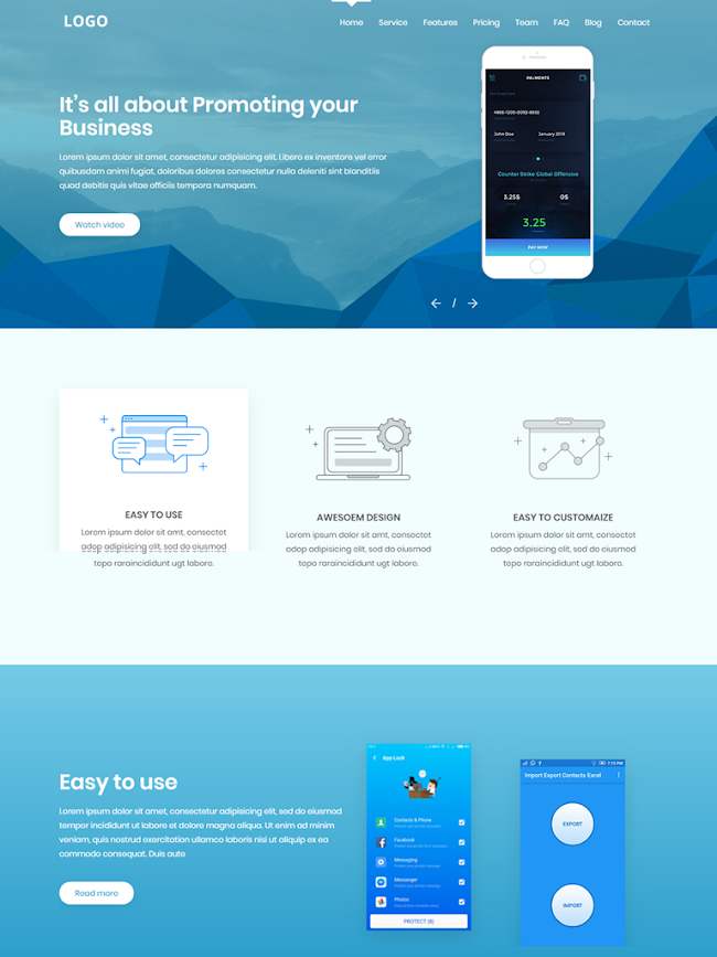 Landing Page giới thiệu ứng dụng điện thoại